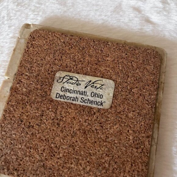 Tumbled Travertine Mahjong Tile Coaster Set - Picture 7 of 9